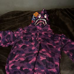 Purple bape hoodie 2xl