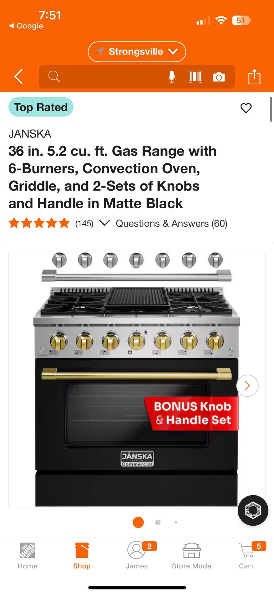 Janska 36 Inch Range