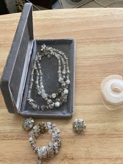Vintage Crystal Bead Jewelry Set