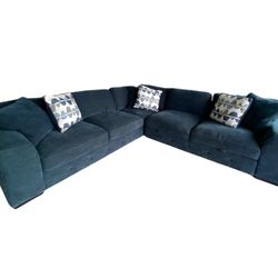 Bob’s discount Furniture Sectional Couch | Blue Sectional Couch | Playground Couch