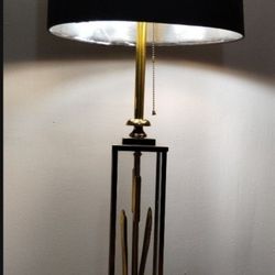 1970's BRASS - GLASS - MARBLE SCULPTURE/ TABLE LAMP - SCULPTURE 39"