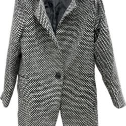 Black And White Peacoat Style Blazer 