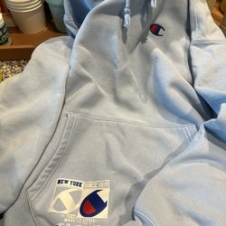 Blue Champion hoodie $25