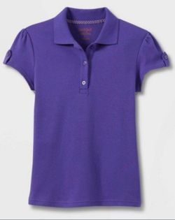 CAT & JACK SIZE 6 GIRL'S UNIFORM PURPLE POLO SHORT SLEEVE TOPS