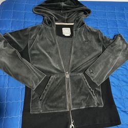 vintage Nike Velour Womens Hooded Zip Up Jacket M-L