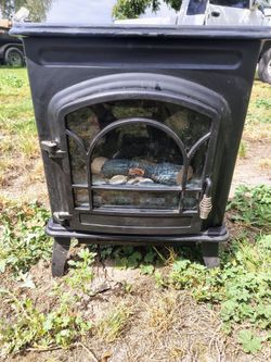 Black Cast Iron Electric Fireplace Stove