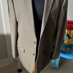Men’s Chaps Beige Blazer Sports Coat Suit Jacket sz 46R
