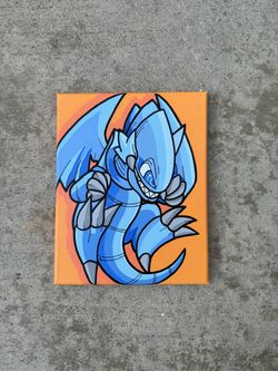 Yugioh Blue eyes toon dragon hand painting