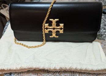 TORY BURCH ELEONOR LOGO PLAQUE CLUTCH BAG !!