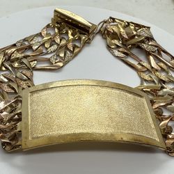 Oro Solido 14k Hombre Linda Pusera Larga: 8 1/2 Pulgada 