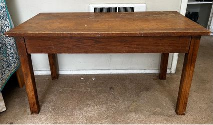 Oak table with two drawers