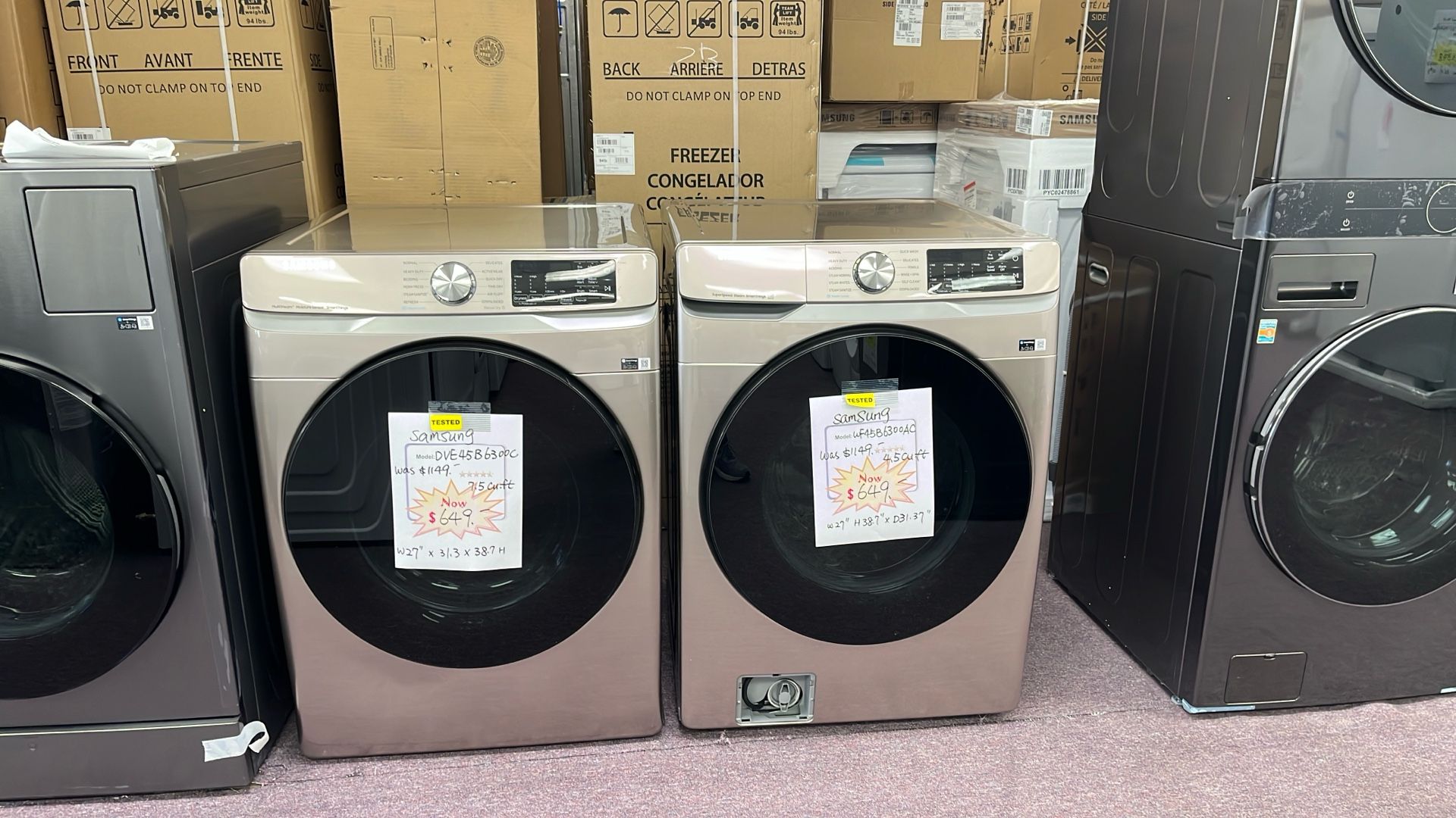 Washer And Dryer New Open Box And 1 Year Warranty. Delivery Available
