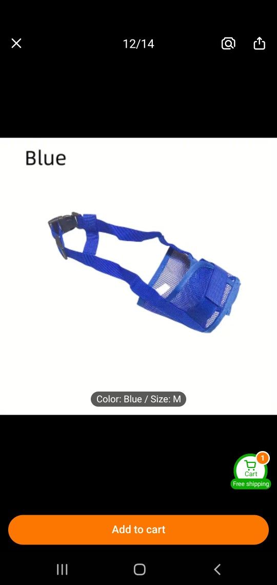 Dog Muzzle Mesh Blue