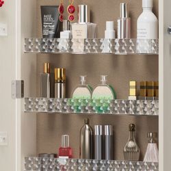 Jewelry Cabinet Armoire with Full Length Mirror, Door or Wall Mounted, Jewelry Armoire Organizer, Lockable Storage Cabinet, Interior Lighted Mirror, I