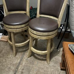 2 Bar Stools Swivel Pub Rable Height