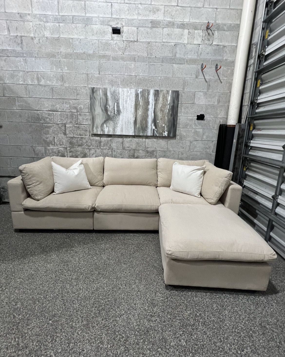Brand New Beige Cloud Sectional (New In Box)
