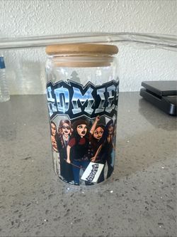 Homies Glass tumbler Cup with Bamboo Lid