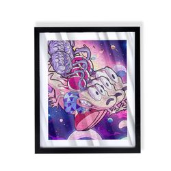 Rocko’s Modern Life Trippy space  Custom Art in Black Frame