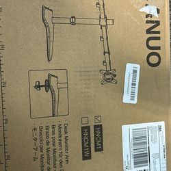 HUANUO 32 inches Dual Monitor Stand up to 17.6lbs per Arm, High-Grade Aluminum Free-Standing Dual Monitor Mount for 2 Screens. Fully Adjustable Dual M