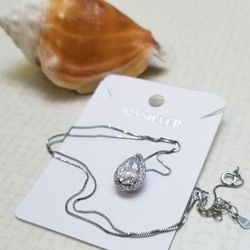 New sterling silver 925 water drop pendant