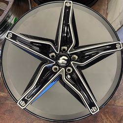 20” Forgiato EV 002 Black wheels Tires Tesla Model 3 Y Lexus IS350