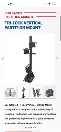 Pro-Gard Tri-Lock Vertical Partition Mount Gun Rack