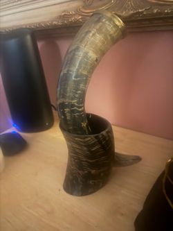 Viking Drinking Horns with Horn Stand