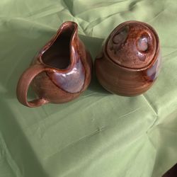 Sango Splash 4951 Cream And Sugar Set Artsy Glazed