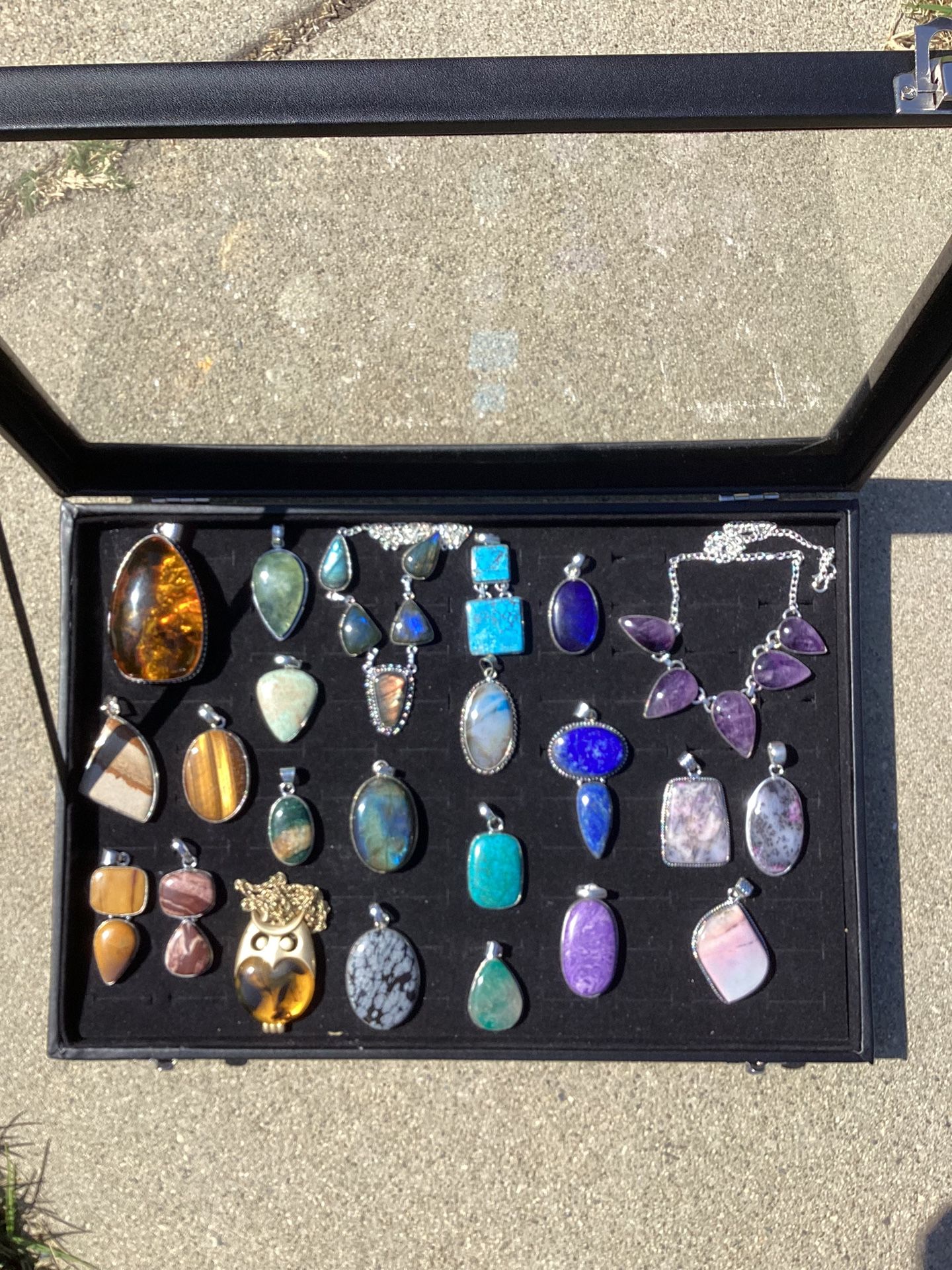 Mixed Natural Stones Necklace & Rings