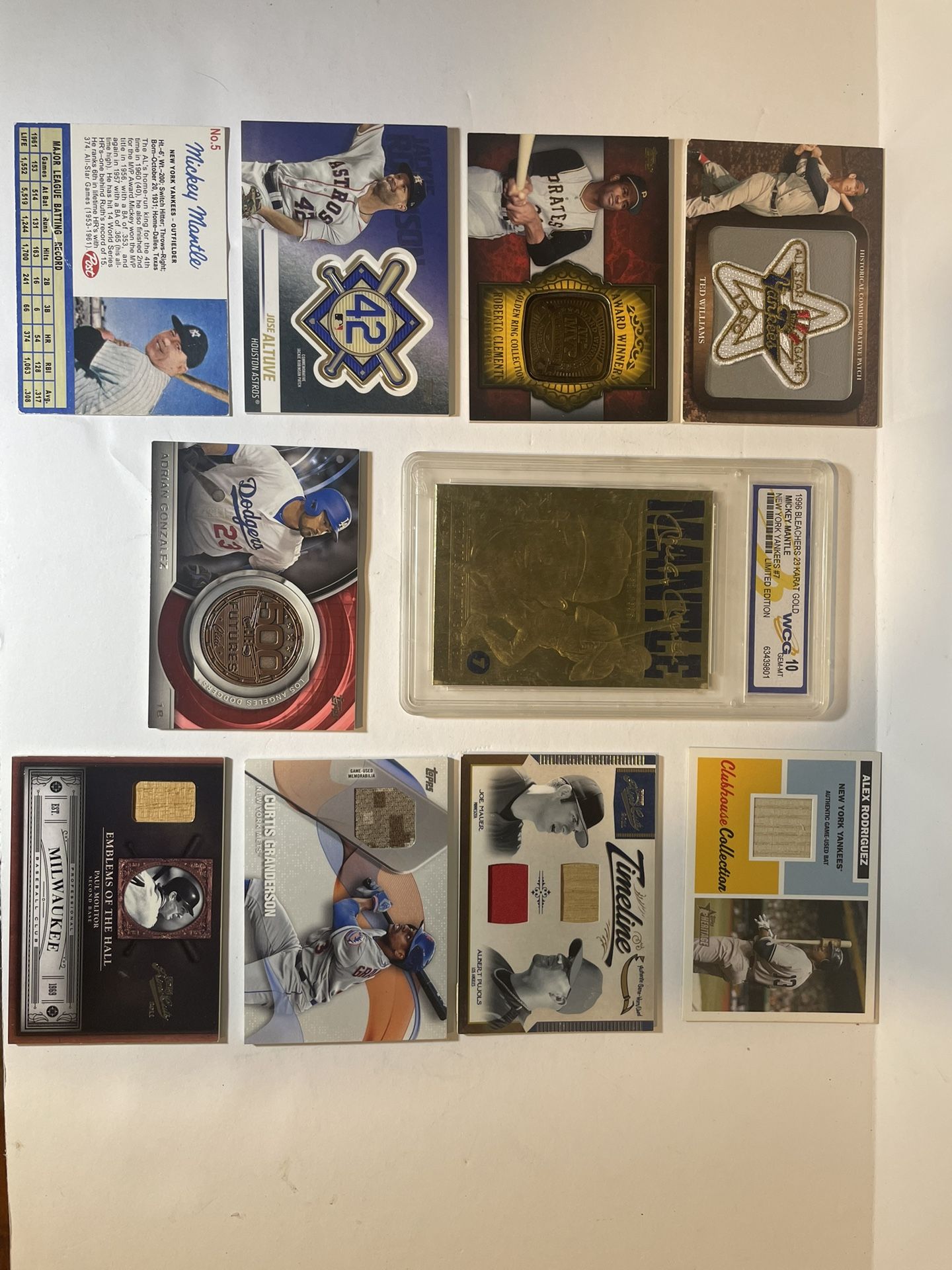 Collection of various limited edition/commemorative/memorabilia baseball cards (buy Some Or The Whole Lot)