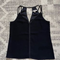 Banana Republic black camisole top with a V-neck and spaghetti straps, size 10