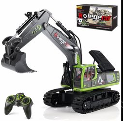 Remote Control Excavator 16 Inch, 11 Channel RC Construction Vehicles Hydraul...