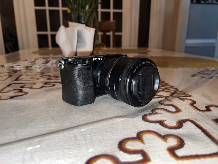 Sony Alpha A6300 With 2 Batteries, Mount Converter, & 50mm Lens