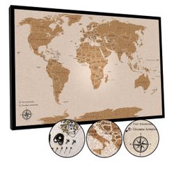 Push Pin World Travel Map - New