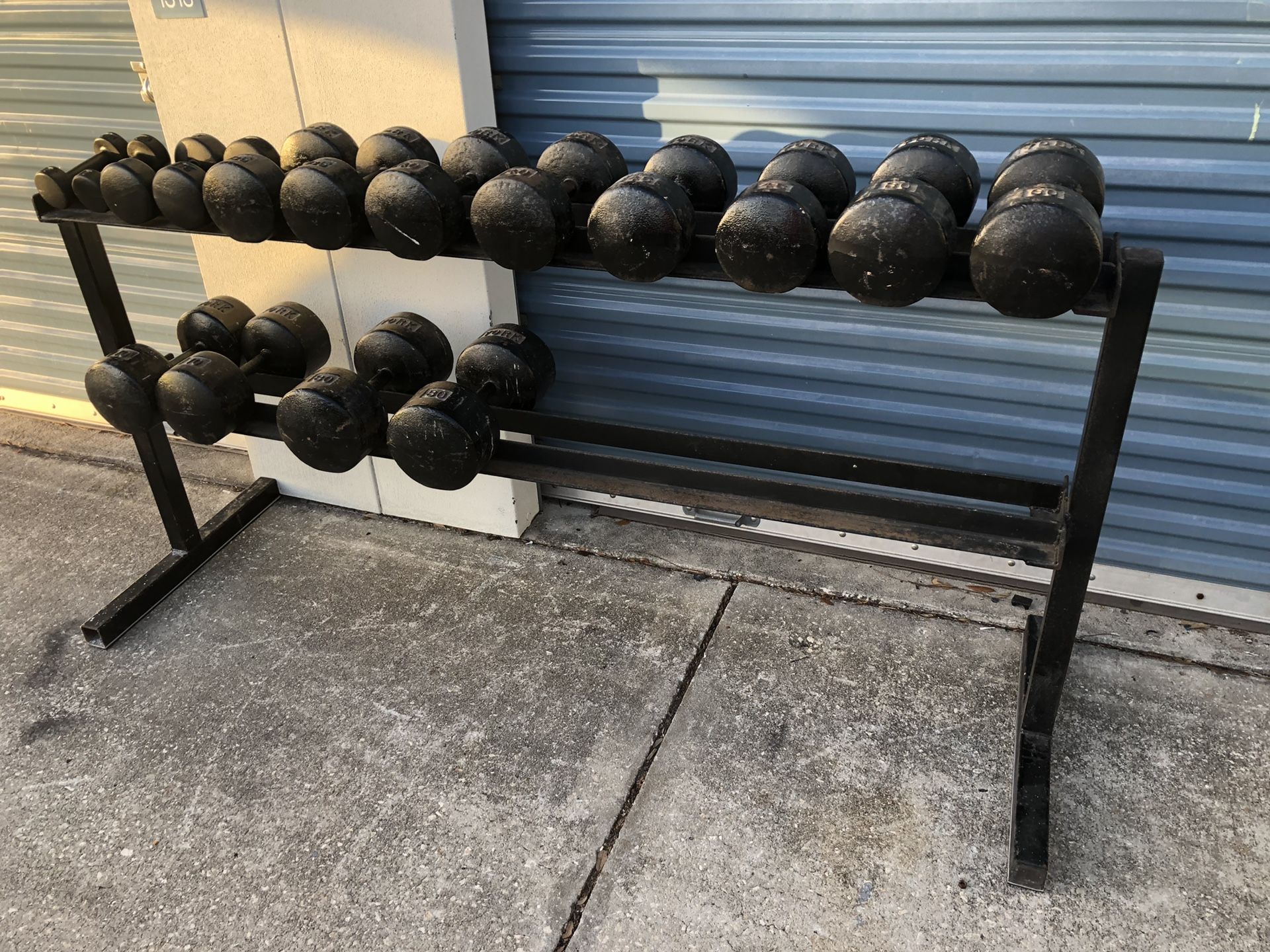Vintage old school york dumbbells