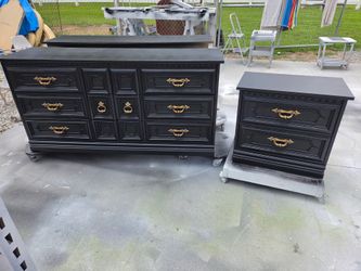 Black Dresser and Nightstand