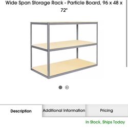 96x 24x 72" -  96x 24x 72"  - 72x 24x 72" Metal Shelves