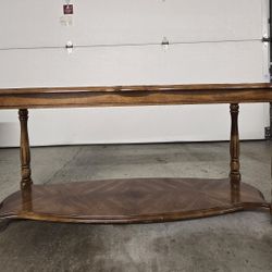 Wood Table w/glass Inserts