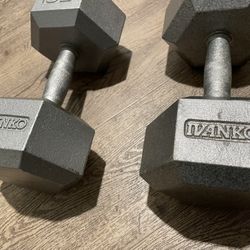 Vintage set.  (2) IVANKO Hex Dumbbells   50 lbs  Total: 100 lbs  $2 per pound.