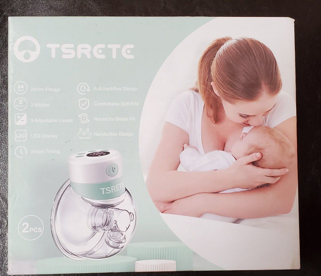 TSRETE Breast Pump, Double Wearable Breast Pump, Electric Hands-Free Breast Pumps with 2 Modes, 9 Levels,