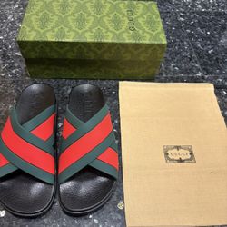 Gucci Cross Web Slide Size 10 In Men’s Brand New With Box