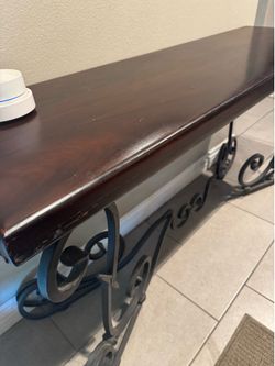 FOR SALE: Solid Wood Table with Iron Legs