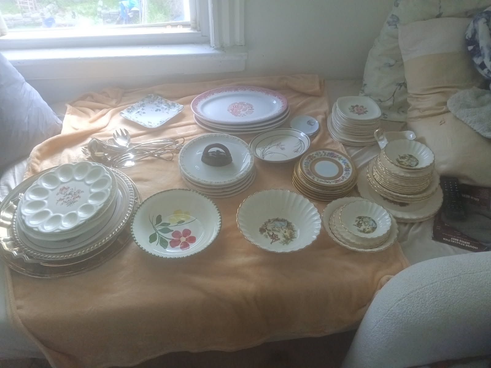 Vintage China Plates, Silver Plates,& Vintage Lamps