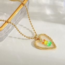 N294- Romantic Star Heart Shape Necklace!