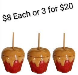 Vintage Hallmark caramel apple ceramic canisters or trinket boxes