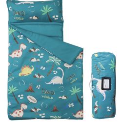 Toddler Nap Mat with Pillow and Blanket, 52" x 20" Lightweight and Soft Nap Mat for Preschool, Daycare, Travel Sleeping Bags