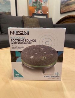 Nizoni Rechargeable Soothing Sounds White Noise Machine 7 Sound 8 Light Modes