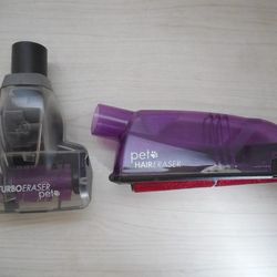 2 Bissell Pet Hair Eraser Attachments: Velvet Brush Tool And Turbo Head EUC Power Wheels 