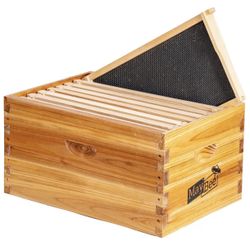🔥Brand new in Box 🔥8 Frame Deep Brood Bee Hive Box, Honey Bee Hives Bee Box for Sale Dipped in Beeswax Include Beehive Frames & Waxed Foundation She