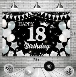 happy 18th Birthday Backdrop